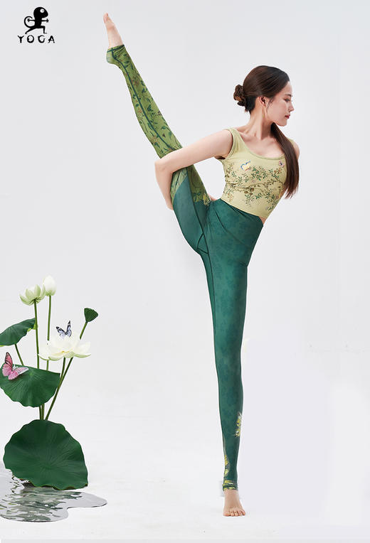 【现货秒发】壁虎瑜伽【翠蝶-套装】限量款印花瑜伽套装（可拆卸胸垫） 商品图4