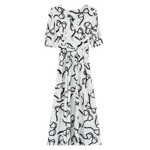 碎花连衣裙女2024夏季新款韩版高级感裹身温柔法式气质V领长裙子 商品图4