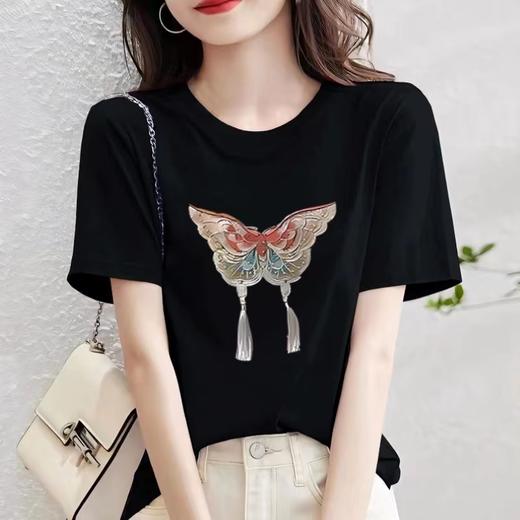 【限时价】喜出100%棉- X流苏蝴蝶 印花 情侣T恤 商品图2