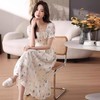 碎花连衣裙女夏季短袖2024新款雪纺海边度假初恋裙子泡泡袖长裙子 商品缩略图2