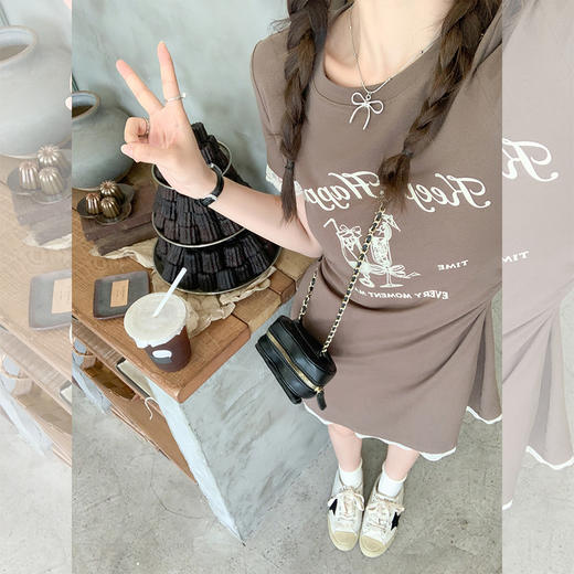<曾小咸推荐> 【私服纸片人】灰咖色连衣裙 商品图3