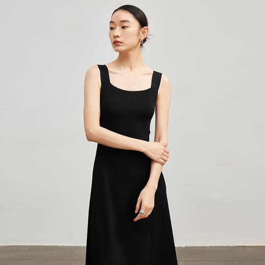 【轻奢款】羊毛小黑裙法式气质吊带连衣裙女 商品图3