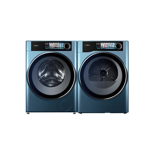 美的10KG洗烘套装滚筒洗衣机全自动热泵烘干元气轻氧除菌超薄全嵌 元气无孔除菌MG100RS5+MH100-HS5  MG100RS7+MH100-HS7 商品图2