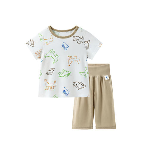 迷你巴拉男童女童儿童套装棉弹吸汗透气网眼舒适家居服套装 商品图4