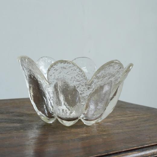 1952年芬兰Mantsa Lasjsepat中古花瓣老玻璃果盘A0210 商品图4