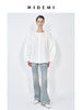 HIDEMI 白色极简廓形宽松圆领大摆设计感镂空袖衬衫上衣 商品缩略图2