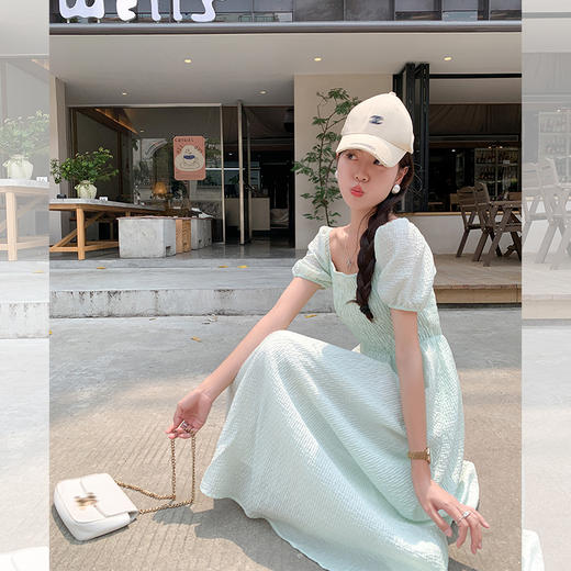 <曾小咸推荐> 【韩系纯欲感】淡绿色连衣裙 商品图1