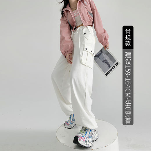 【时尚百搭！美式多口袋工装裤】女裤子秋季新款辣妹直筒休闲卫裤显瘦阔腿运动裤，宽松版型上身立体有型，轻松营造出慵懒随性的休闲感。-ry 商品图13