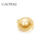 GAONAS 925银仿珍珠戒指 金珠高定设计重磅豪镶叶片戒指 10312JGO 商品缩略图0