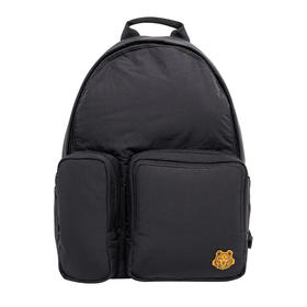 KENZO 高田贤三 女士小虎头徽标贴花双肩包 黑色 FB55 SA403 F24 99