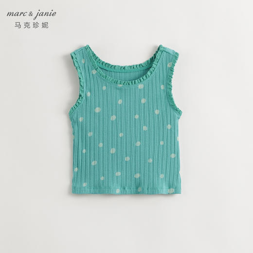 马克珍妮2024年夏装新款 女童甜美爱心满印罗纹纯棉背心 240758 商品图3