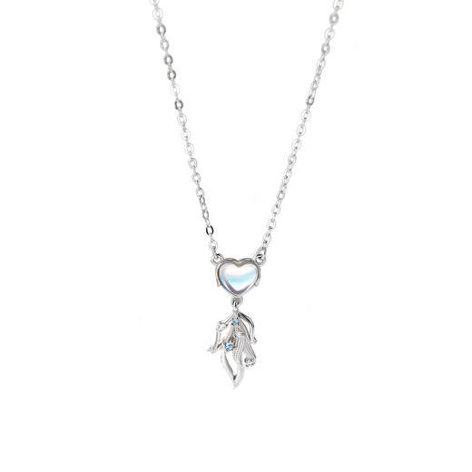 【爱心鱼尾】S925银心形月光石项链【JHY-N001549B】 商品图3