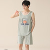 可人儿夏季男士冰丝螺纹棉睡衣休闲无袖男款背心短裤家居服套装薄 商品缩略图7
