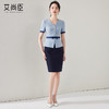 2024新款蓝色连衣裙女时尚假两件西装裙职业装职场通勤工作服裙子 商品缩略图2