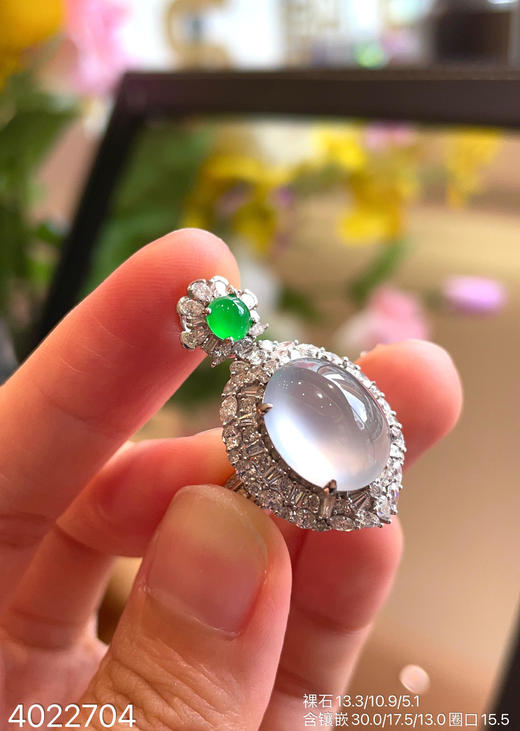 4022704 ，玻璃蛋面吊坠戒指两用款。具体价格微信咨询 商品图2