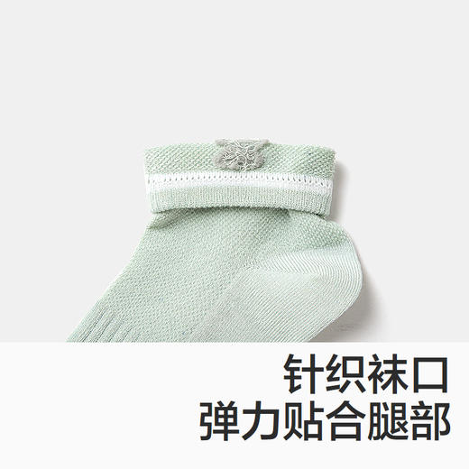 森马儿童袜子2024新款吸湿速干网眼字母短袜夏季男童学生袜3双装 商品图2