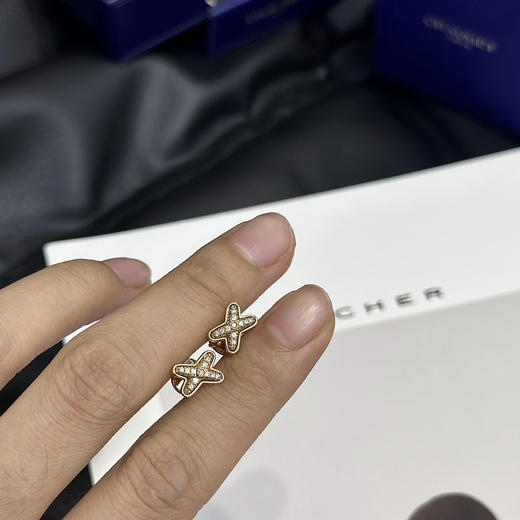 尚美巴黎 liens 玫瑰金 满钻 耳钉 商品图3