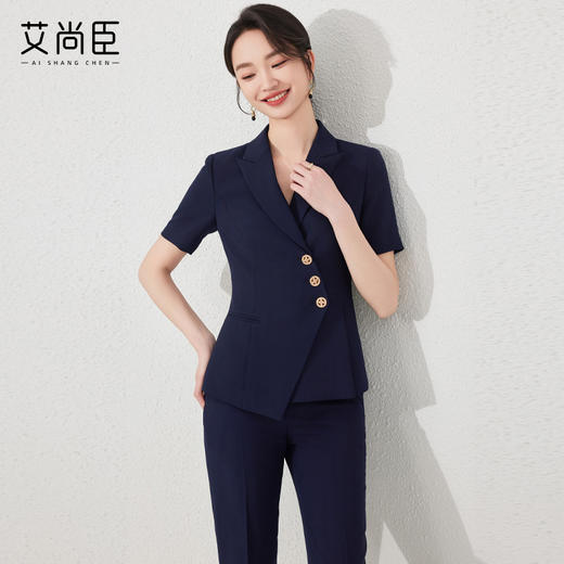 艾尚臣职业装小西装外套女2024夏季气质女神范经理工作服正装套装 商品图1