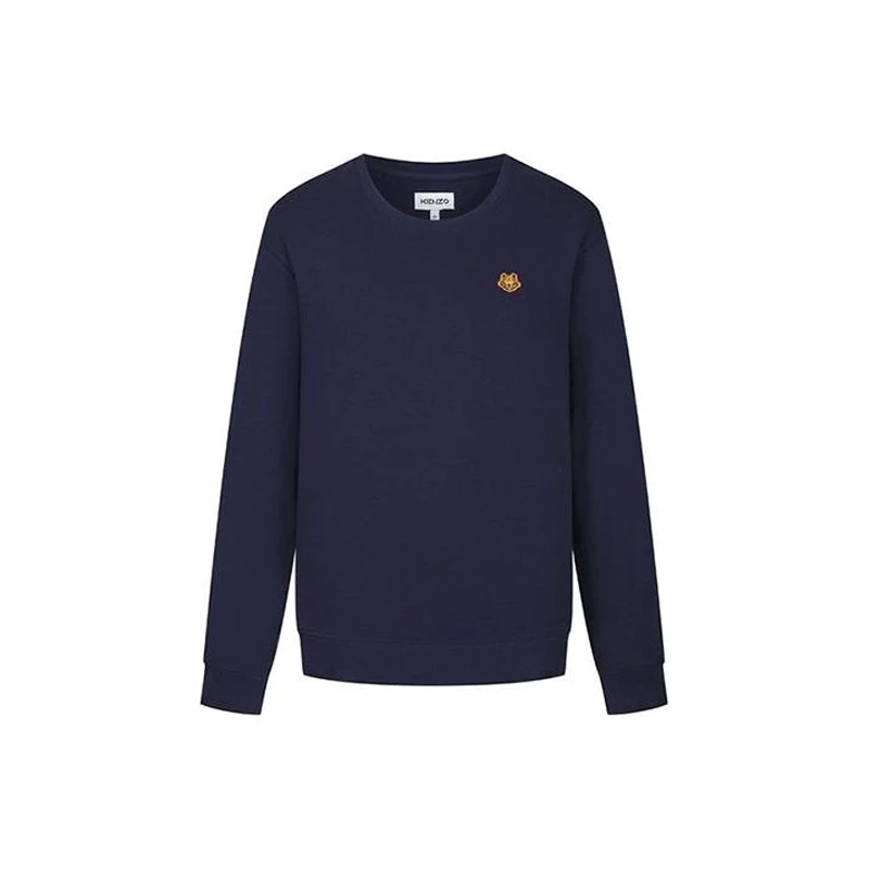 KENZO 高田贤三 男士小虎头徽标刺绣棉质长袖卫衣 蓝色 FB65 SW006 4ML 76