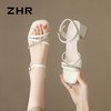 ZHR则则法式一字带粗跟凉鞋2024新款时尚百搭仙女气质女鞋ins简约 商品缩略图5