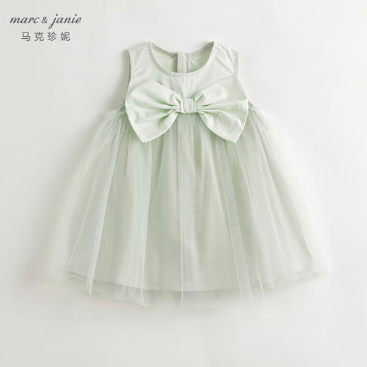 马克珍妮2024年夏装新款 女童蝴蝶结网纱背心连衣裙 240688 商品图1