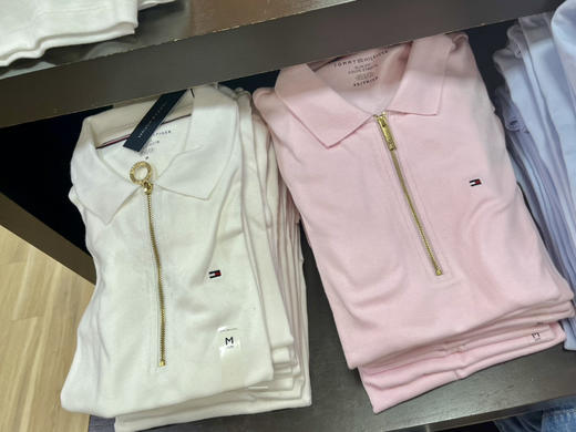 海报款！Tommy新款女士拉链修身Polo衫 商品图1