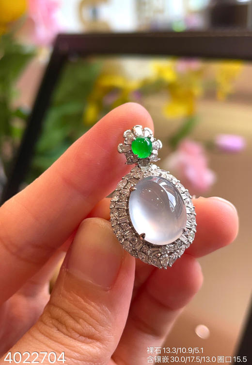 4022704 ，玻璃蛋面吊坠戒指两用款。具体价格微信咨询 商品图1