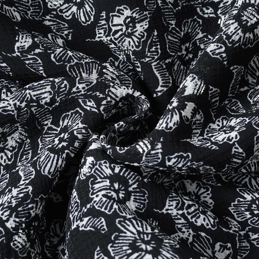 剩S/M/L/XL 米思阳2025夏季新款优雅气质吊带连衣裙碎花设计黑色A字裙女1105 商品图3