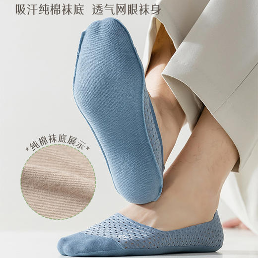 【6双！清凉一夏！】夏日必备！黑科技船袜男士夏季薄款，巨舒适，冰丝棉底更清爽，网眼透气，防滑不掉跟，男生浅口隐形袜，百搭随意配，细节精致，多场合适用，静享舒爽之感！ 商品图1