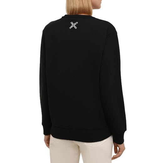 KENZO 高田贤三 女士字母徽标印花棉质卫衣 黑色 FB62 SW634 4MS 99 商品图2