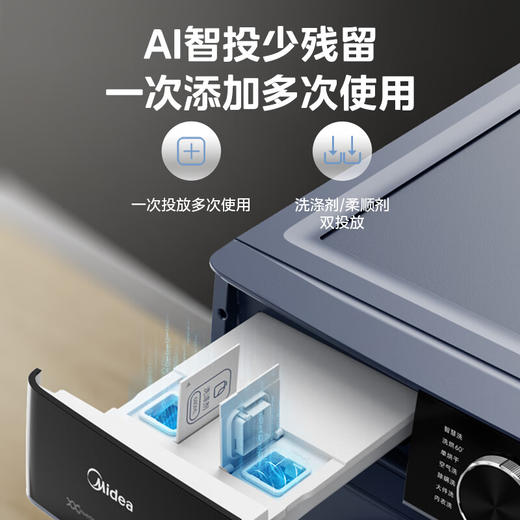 美的（Midea）滚筒洗衣机全自动 轻净直驱系列 洗烘一体机 直驱变频 顽渍超净洗 智能烘干 10公斤 MD100-933IADE 商品图6