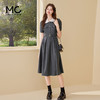 mc2撞色翻领腰身压褶长款连衣裙女装2024夏季新款时尚复古休闲风 商品缩略图1