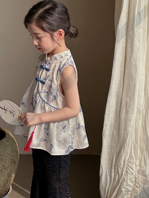 兰花草中式无袖衫  蕾丝阔脚裤 商品图5