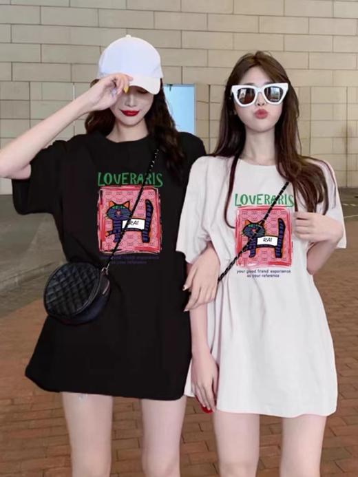 【限时价】喜出100%棉- 趣味猫咪 印花 情侣T恤 商品图1