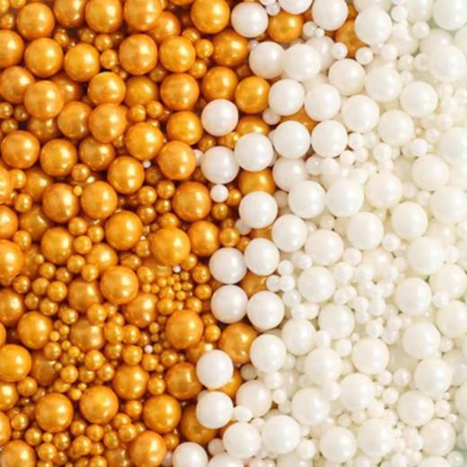 凯贝装饰糖珠 金色/白色/彩色糖珠 蛋糕甜甜圈冰淇淋装饰糖珠 多规格可选 商品图1