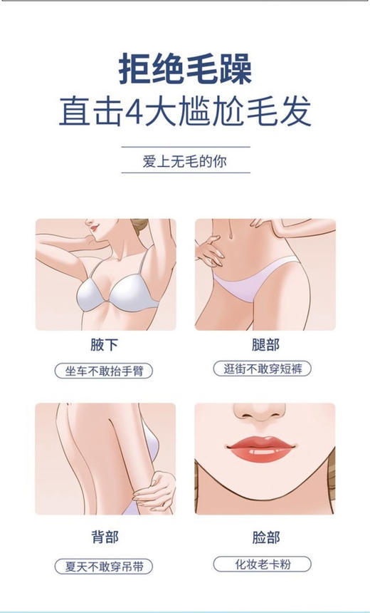 NITI养脱毛膏 2瓶装 脱毛男女专用腋下腿毛全身 商品图2