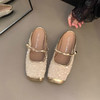 【新款小香风法式亮片包头半拖鞋】夏季新款气质玛丽珍半拖鞋，温柔包头半拖鞋，小香风气质玛丽珍单鞋女平底鞋QQ 商品缩略图5