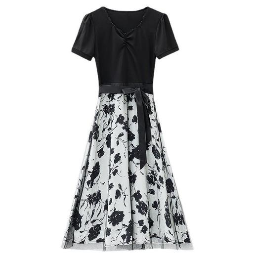 假两件连衣裙夏短袖2024新款高级感气质减龄洋气收腰显瘦A字裙子 商品图4