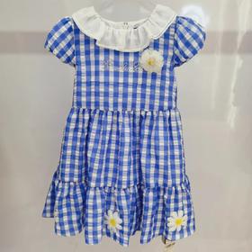 格纹雏菊连衣裙