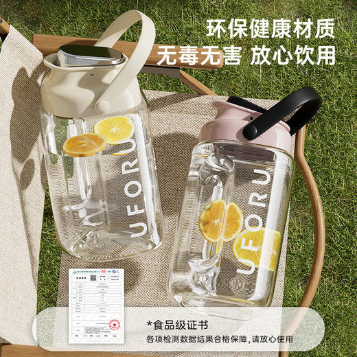 【露营季】冰箱冷水壶家用户外大容量水壶 多巴胺色食品级塑料密封凉水壶带提手 商品图1