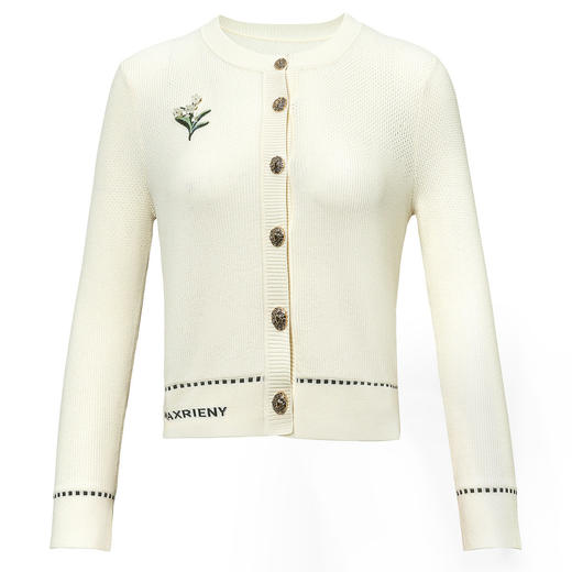 精致休闲刺绣针织衫外套女MS85SW038 商品图0