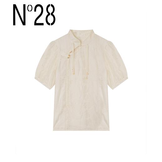 【破价】N°28【东方美人】新中式高级感休闲衬衫印花流苏短袖上衣8A21S506 商品图1