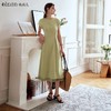 OLrain欧芮儿绿色连衣裙女夏季2024年新款设计感针织流苏收腰长裙 商品缩略图0