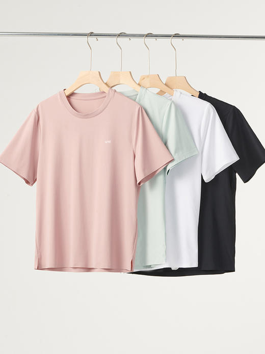 【白色短袖t恤女 无痕透气运动速干短袖女】Ｔ恤圆领体桖女 t恤夏季上衣 商品图1