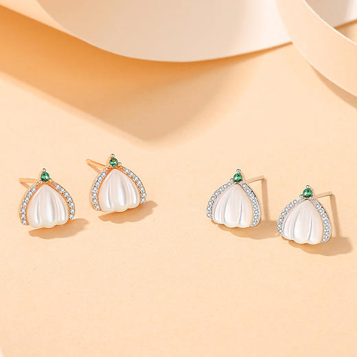 【南瓜一贝子】S925银贝母耳钉【JHY-E000646B】 商品图2