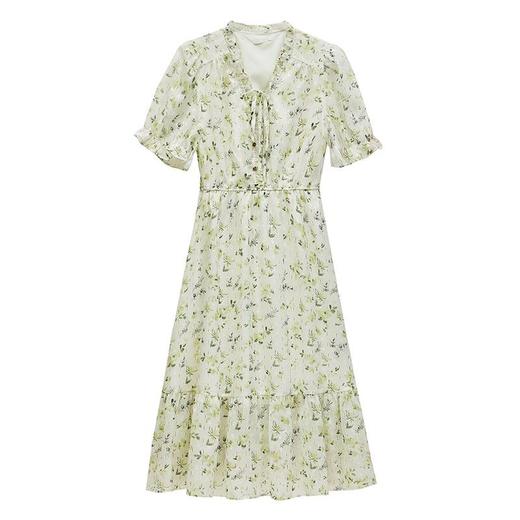 绝美碎花连衣裙女2024夏季新款法式气质长裙温柔风雪纺裙子 商品图4