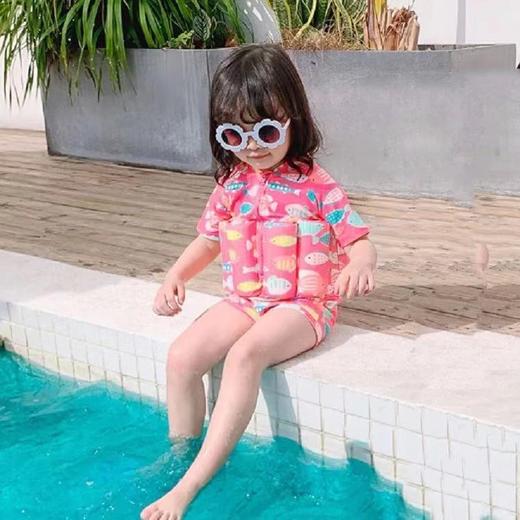 【可爱涂鸦泳衣，平角可爱！】新款儿童浮力泳衣冲浪服男童女童，连体泳衣卡通平角可爱宝宝泳装-lm！ 商品图6