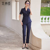 藏青色西装套装女销售白领休闲夏季2024年新款短袖教师女装两件套 商品缩略图4