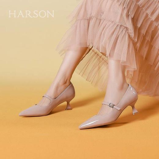 【女鞋好货节】BF楼HARSON哈森HS242502-米色羊皮革新品小尖头原价1298现价752 商品图4