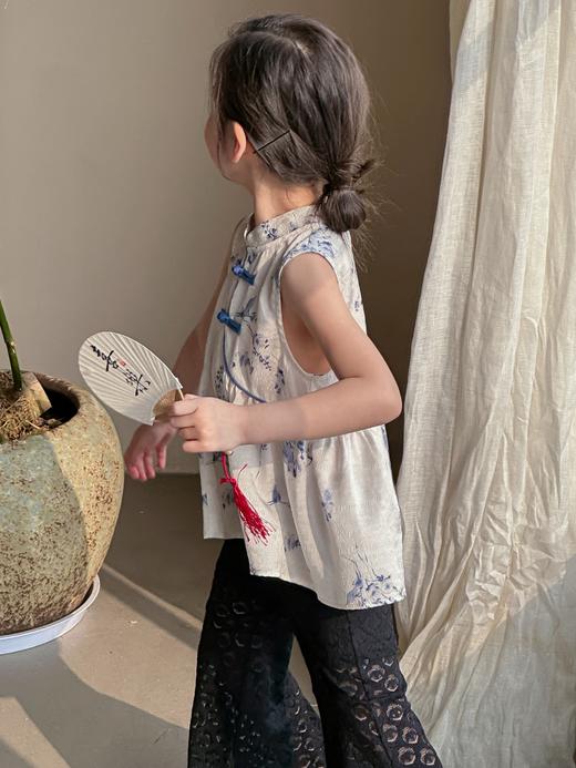 兰花草中式无袖衫  蕾丝阔脚裤 商品图2